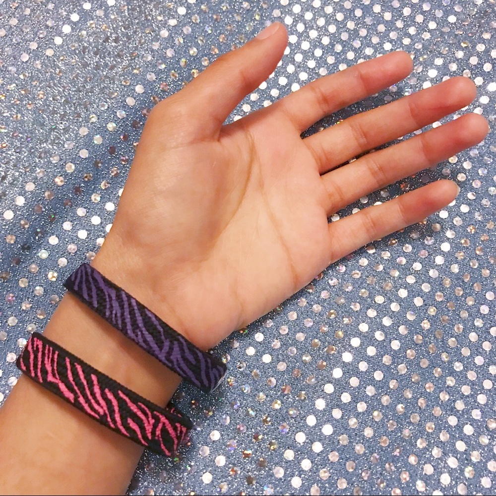 Vintage 1990s Neon Zebra Bracelets